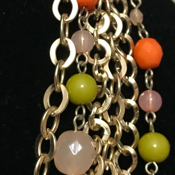 Multimedia Gold Chain/Beaded Necklace & Bracelet - Picture 4 of 6